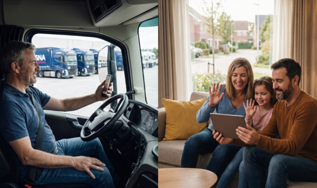 Șofer Lodisna primind sprijin familial în cadrul Locuri de Munca Șoferi C+E.