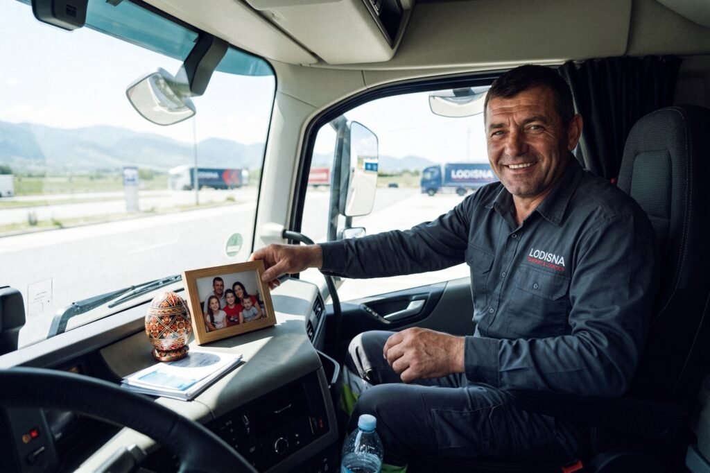 Locuri de munca sofer c+e pentru cursa de vară după Paște la un camion Lodisna modern.