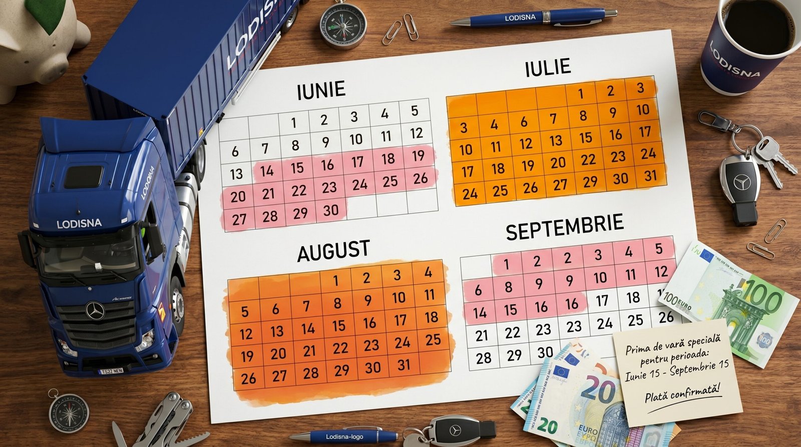 Șofer C+E în vacanță toamnă după campania de vară 3 luni Lodisna cu prime câștigate
