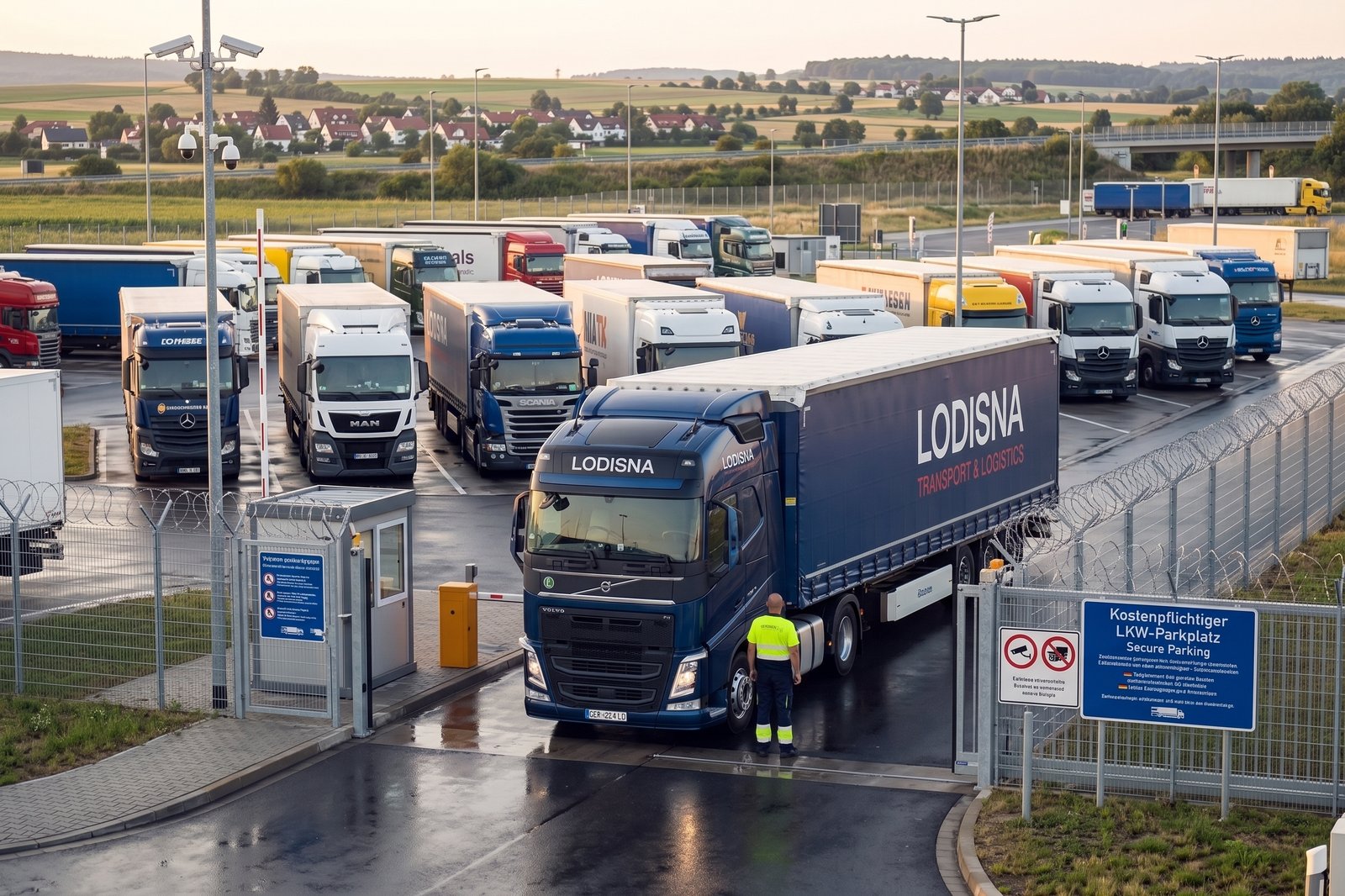 Camioane parcate corect la Rastplatz Germania reguli parcare șofer TIR autobahn